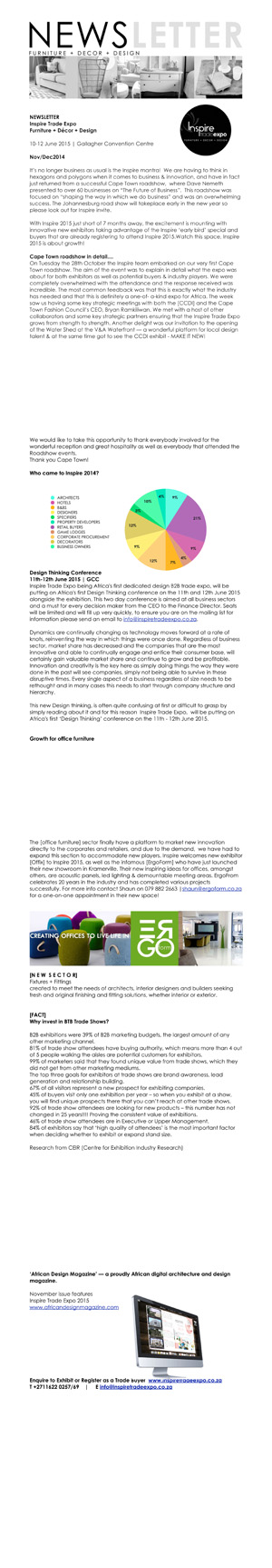 Inspire Trade Show newsletter