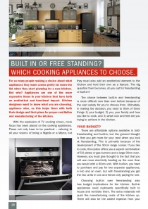 Built in or Free Standing? Which Cooking Appliances to Choose