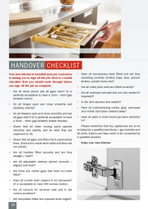 Handover Checklist