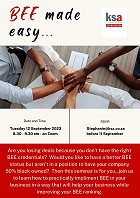 Join the KSA's BEE made easy seminar