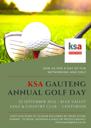 Booking is open for the KSA Gauteng golf day