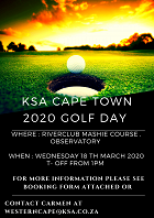 Bookings are open for the KSA Cape Town Golf day 2020